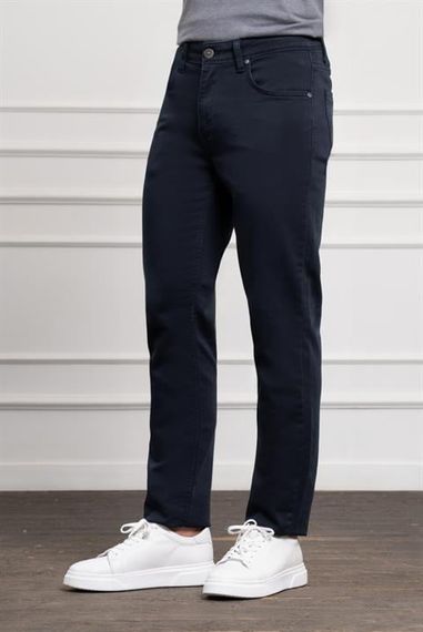 Morven Erkek Lacivert Mevsimlik Pamuk 5 Cep Dynamic Fit Jean Pantolon - photo 2