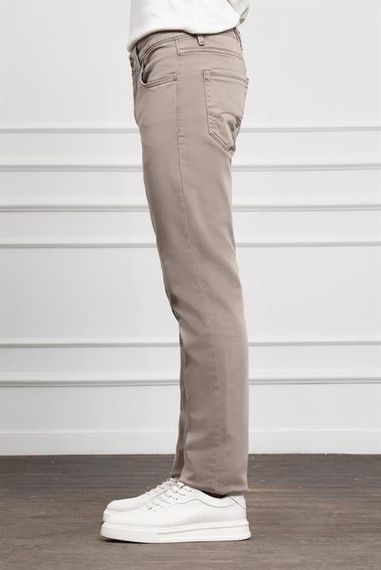 Morven Erkek Bej Mevsimlik Pamuk 5 Cep Dynamic Fit Jean Pantolon - fotoğraf 2