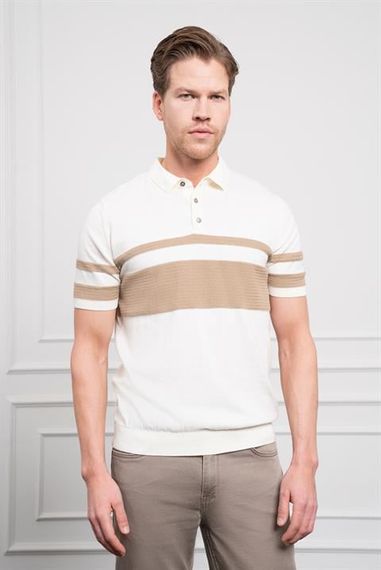 Morven Erkek Ekru Trend Dynamic Fit Rahat Kesim Polo Yaka T-Shirt - fotoğraf 1
