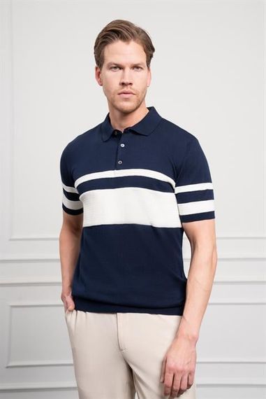 Morven Erkek Lacivert Trend Dynamic Fit Rahat Kesim Polo Yaka T-Shirt - photo 1