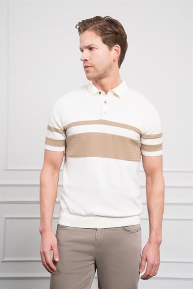 Morven Erkek Ekru Trend Dynamic Fit Rahat Kesim Polo Yaka T-Shirt - fotoğraf 3
