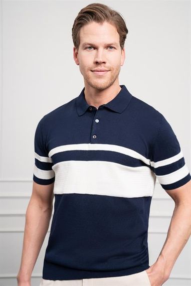 Morven Erkek Lacivert Trend Dynamic Fit Rahat Kesim Polo Yaka T-Shirt - photo 4