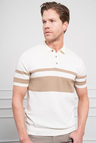 Morven Erkek Ekru Trend Dynamic Fit Rahat Kesim Polo Yaka T-Shirt - fotoğraf 4