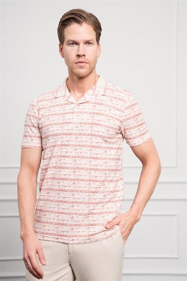 Morven Erkek Kiremit Trend Dynamic Fit Rahat Kesim Polo Yaka T-Shirt - фото 4