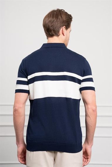 Morven Erkek Lacivert Trend Dynamic Fit Rahat Kesim Polo Yaka T-Shirt - photo 5