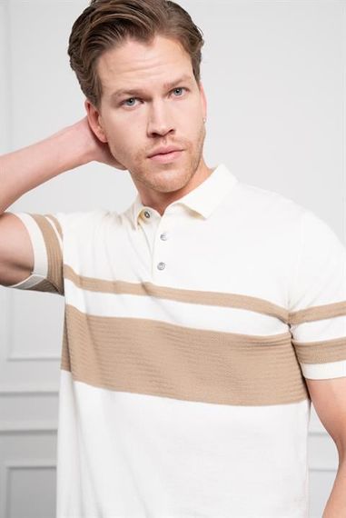 Morven Erkek Ekru Trend Dynamic Fit Rahat Kesim Polo Yaka T-Shirt - fotoğraf 5