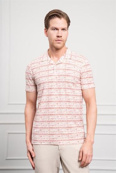 Morven Erkek Kiremit Trend Dynamic Fit Rahat Kesim Polo Yaka T-Shirt - фото 1