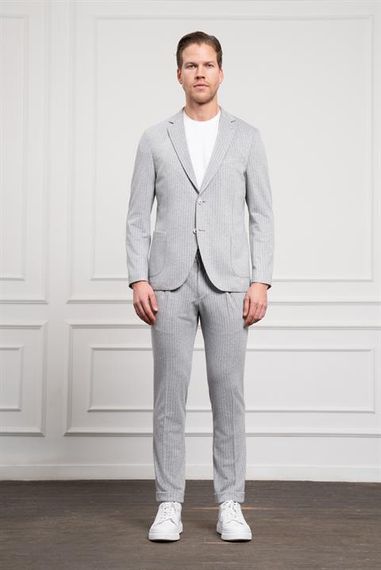 Morven Erkek Gri Trend Slim Fit Mono Yaka Takım Elbise - фото 2