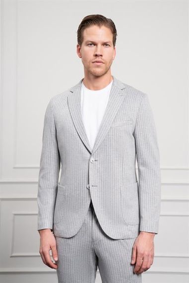 Morven Erkek Gri Trend Slim Fit Mono Yaka Takım Elbise - фото 1