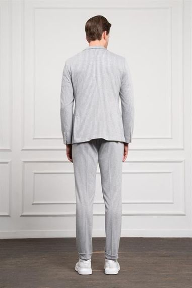 Morven Erkek Gri Trend Slim Fit Mono Yaka Takım Elbise - фото 5