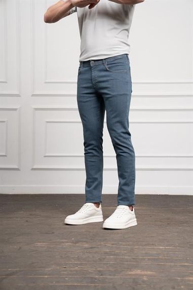 Morven Erkek Marine Jean Slim Fit Dar Kesim Pantolon - photo 3