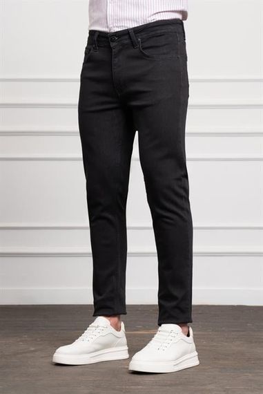 Morven Erkek Siyah Jean Slim Fit Dark Kesim Pantolon - photo 2