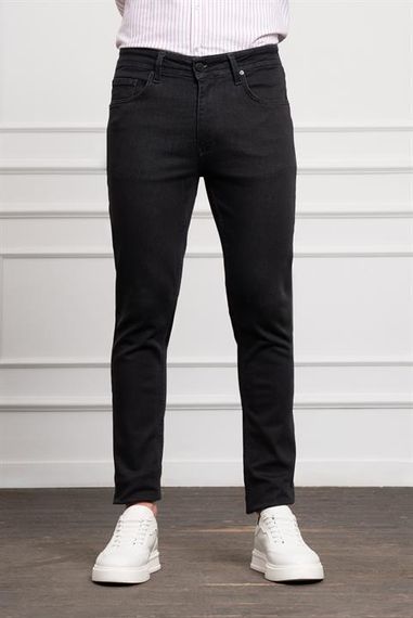 Morven Erkek Siyah Jean Slim Fit Dark Kesim Pantolon - photo 1