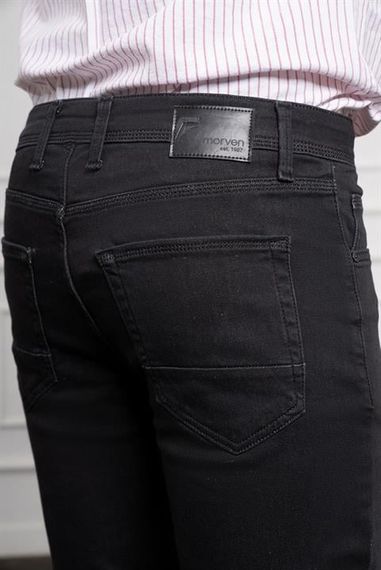 Morven Erkek Siyah Jean Slim Fit Dark Kesim Pantolon - photo 4