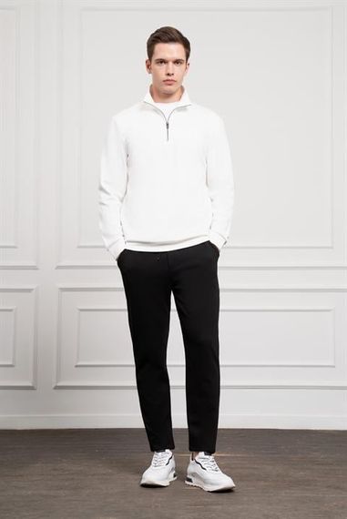 Morven Erkek Ekru Femuarlı Bato Yaka Dynamic Fit Rahat Kesim Sweatshirt - fotoğraf 2