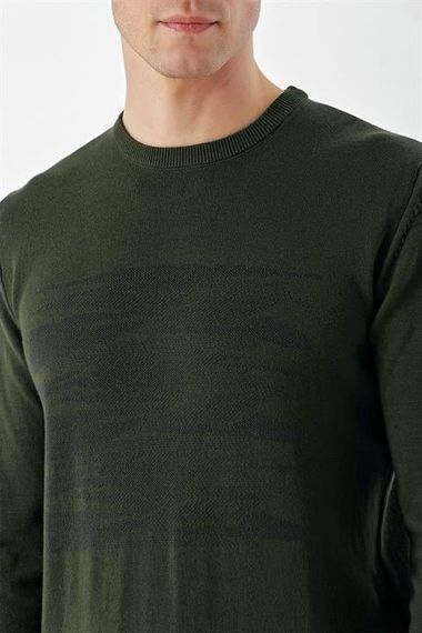 Morven Men's Khaki Trend Crew Neck Dynamic Fit Comfortable Cut Knitwear - photo 4