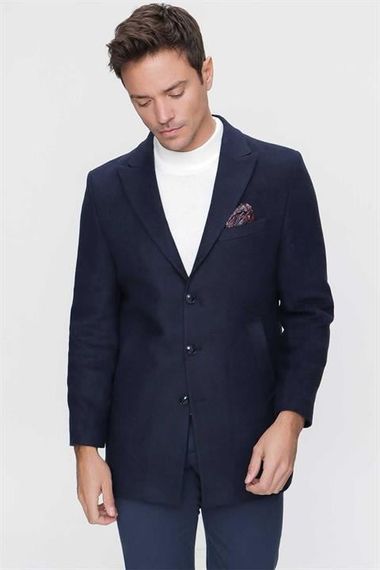 Morven Men's Navy Blue Dynamic Fit Comfort Fit Coat - photo 4