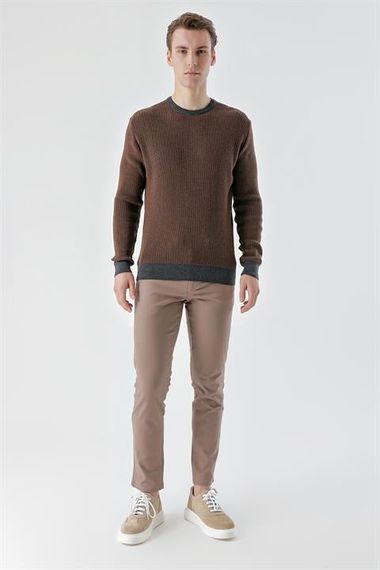 Morven Erkek Antrasit Trend Vaniza Örme Bisiklet Yaka Dynamic Fit Rahat Kesim Triko - fotoğraf 5