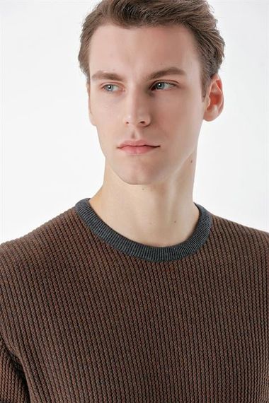 Morven Erkek Antrasit Trend Vaniza Örme Bisiklet Yaka Dynamic Fit Rahat Kesim Triko - fotoğraf 4