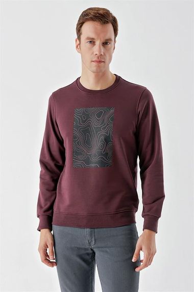 Morven Men's Plum Trend Crew Neck Sweat-Shirt - photo 1