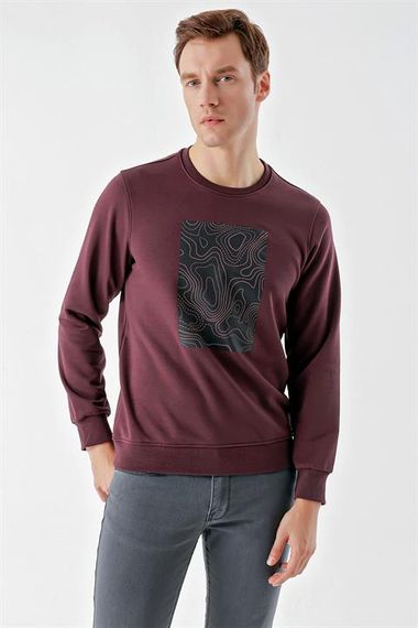 Morven Men's Plum Trend Crew Neck Sweat-Shirt - photo 3