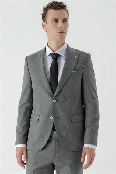 Morven Men's Black Patara Patterned Slim Fit Suit - photo 3