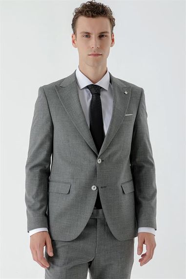 Morven Men's Black Patara Patterned Slim Fit Suit - photo 4