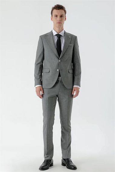 Morven Men's Black Patara Patterned Slim Fit Suit - photo 2