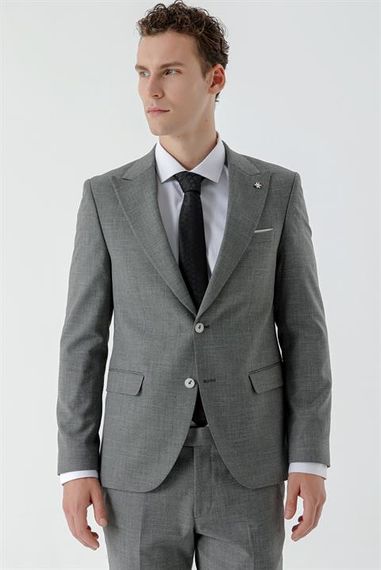 Morven Men's Black Patara Patterned Slim Fit Suit - photo 5