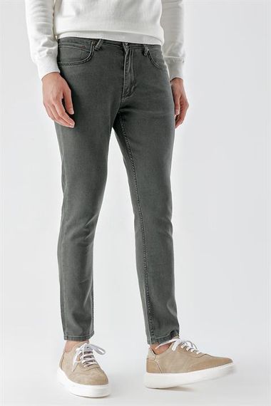 Morven Erkek Haki Mevsimlik Pamuk 5 Cep Slim Fit Jean Pantolon - photo 3