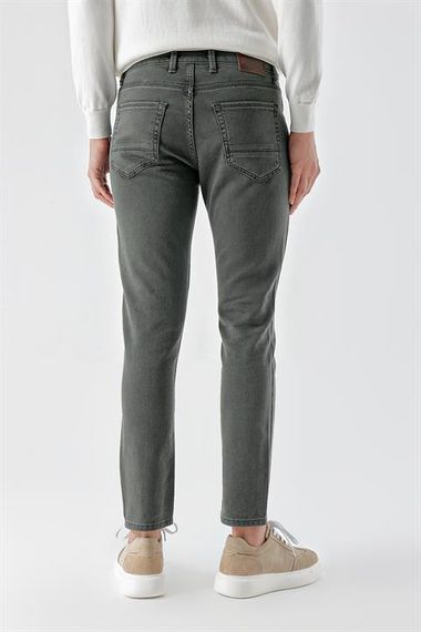 Morven Erkek Haki Mevsimlik Pamuk 5 Cep Slim Fit Jean Pantolon - photo 4
