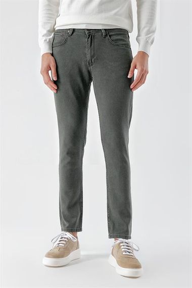 Morven Erkek Haki Mevsimlik Pamuk 5 Cep Slim Fit Jean Pantolon - photo 1