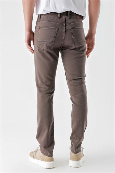 Morven Erkek KAHVE Mevsimlik Pamuk 5 Cep Slim Fit Jean Pantolon - photo 4