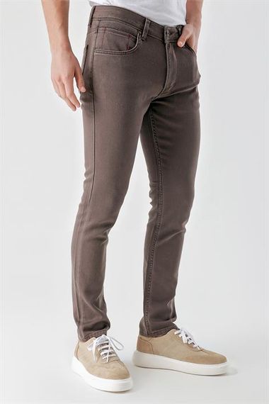Morven Erkek KAHVE Mevsimlik Pamuk 5 Cep Slim Fit Jean Pantolon - photo 2