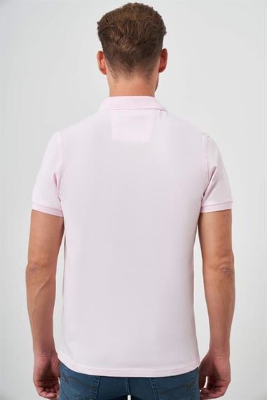 Morven Erkek Pembe Basic Polo Yaka Dynamic Fit T-Shirt - fotoğraf 5