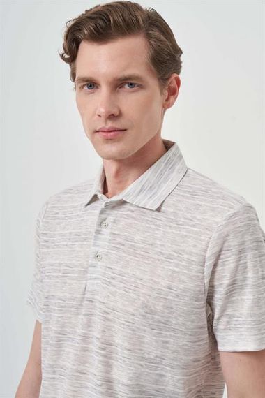 Morven Erkek Gri Trend Dinamik Fit Polo Yaka T-Shirt - фото 2