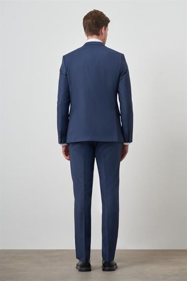 Morven Erkek Lacivert Poliviskon Slim Fit Mono Yaka Takım Elbise - صورة 5