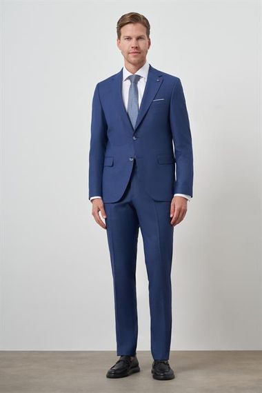 Morven Erkek Parlement Poliviskon Slim Fit Mono Yaka Takım Elbise - صورة 2