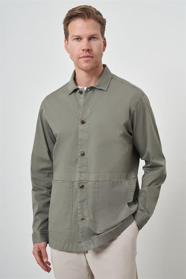 Morven Erkek Su Yeşili Worker Gömlek Ceket - fotoğraf 3