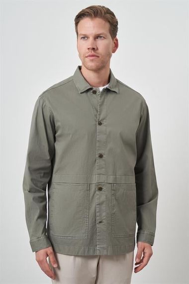 Morven Erkek Su Yeşili Worker Gömlek Ceket - fotoğraf 1