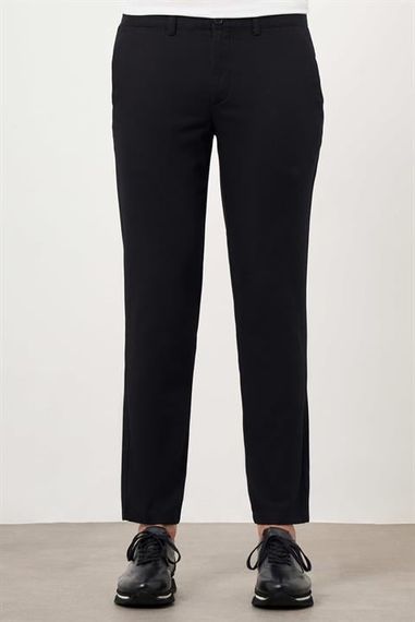 Morven Erkek Siyah Yazlık Pamuk Yan Cep Slim Fit Chino Pantolon - фото 1