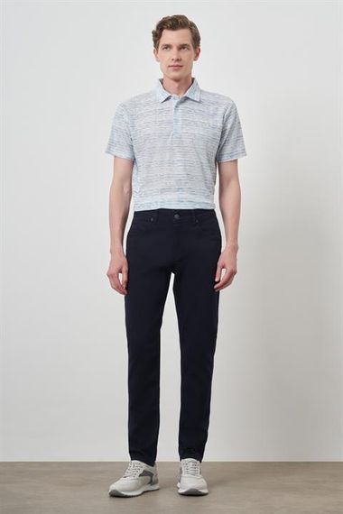 Morven Erkek Lacivert Pamuk 5 Cep Slim Fit Jean Kot Pantolon - photo 2