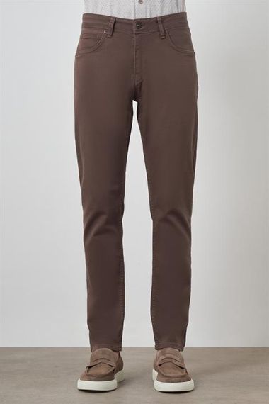 Morven Erkek KAHVE Pamuk 5 Cep Slim Fit Jean Kot Pantolon - photo 1