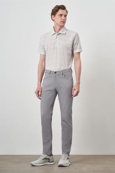 Morven Erkek Gri Pamuk 5 Cep Slim Fit Jean Kot Pantolon - photo 2