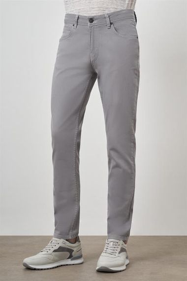 Morven Erkek Gri Pamuk 5 Cep Slim Fit Jean Kot Pantolon - photo 3