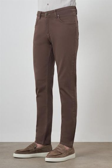 Morven Erkek KAHVE Pamuk 5 Cep Slim Fit Jean Kot Pantolon - photo 4