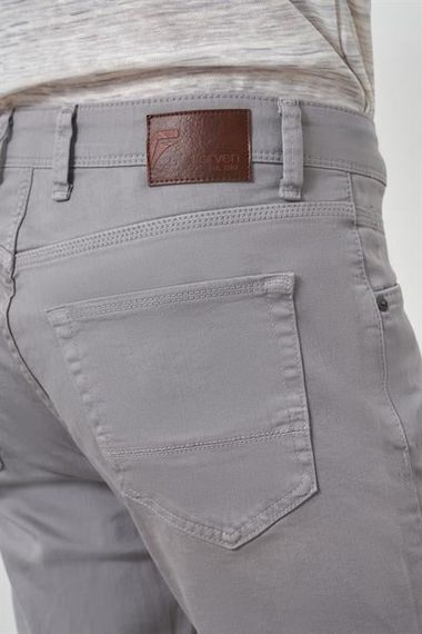 Morven Erkek Gri Pamuk 5 Cep Slim Fit Jean Kot Pantolon - photo 5