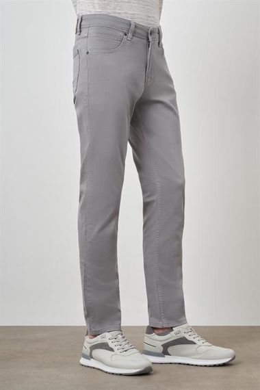 Morven Erkek Gri Pamuk 5 Cep Slim Fit Jean Kot Pantolon - photo 4