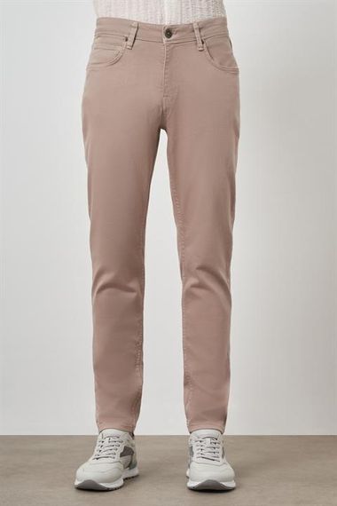 Morven Erkek Bej Pamuk 5 Cep Slim Fit Jean Kot Pantolon - photo 1