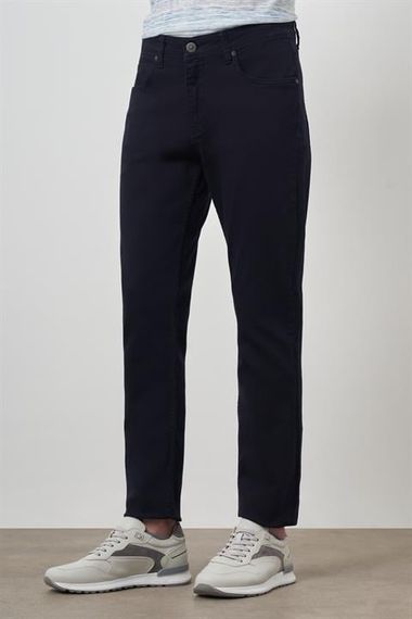 Morven Erkek Lacivert Pamuk 5 Cep Slim Fit Jean Kot Pantolon - photo 3
